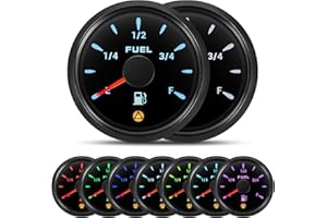 PIOUSUNT 52mm Kraftstoffstandsanzeige,240-33/0-90/0-190ohm/10-180/240-30ohm Reichweitenmesser,Tankanzeige, wasserdicht digitale Tankgeber mit Alarmlicht für Auto Boot Yacht LKW