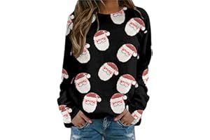DEAAMYGLINE Weihnachtspullover Damen Langarmshirt- Pullover Weihnachten Damen Sweatshirt - Weihnachtsshirt Damen Langarm Weihnachtsmotiv Weihnachtspulli Weihnachts Oberteile T-Shirts für Frauen Teenager Mädchen
