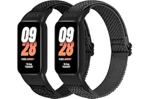 BTTNG Correa Elástica Compatible con Xiaomi Band 8 Active/Redmi Smart Band 2, 2 Pack Ajustable elástico de nylon Solo Loop Pulseras Deportes para Xiaomi mi Band 8 Active