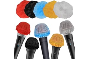 HICAS 200 Fundas para Micrófono Desechables,Cubremicófono Desechables,de Tela no Tejida,para Grabaciones,Karaoke,Noticias, Eventos (Color Mezclado)