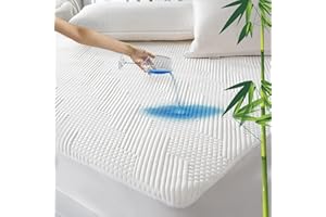 GRT Protector de Colchón 150x200 cm Impermeable Fibra de Bambú, Cubre Colchon Transpirable et Certificado Oeko-Tex, Funda para Colchon Estira hasta 30 cm de Profundidad (Blanco)
