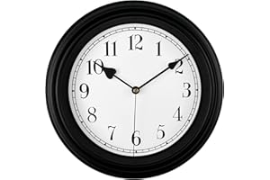 DIYZON Retro Wall Clock, 12'' Vintage Silent Non Ticking Classic Clocks, Easy to Read, Quality Quartz Clock Battery Operated, Decorative Bedroom, Kitchen, Office