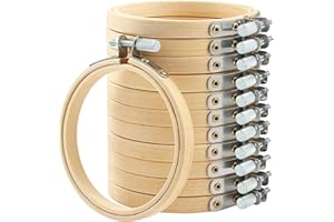 QUOTRE 16 Pezzi Telaio da Ricamo,Telaio da Ricamo bambù Cerchi da Ricamo 8 cm,Telaio da Ricamo in Legno per Punto Croce, Artigianato, Uncinetto,Telaio da Ricamo in Legno per Fai da Te Arte Artigianato