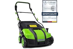 BRAST scarificateur électrique - 1800W largeur de travail 40cm, 2en1 rouleau scarificateur et aérateur, bac 55l - 3 MODÈLES diff. puissances - confortable à manier - scarificateur gazon électrique