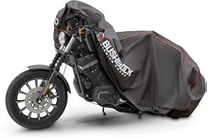 ‎BUSHBOCK PREMIUM COVER BUSHBOCK® Premium Motorrad/Motorroller Abdeckplane mit Ripstop Struktur - Kein Aufreißen mehr! - Outdoor/Indoor - wasserdichte Abdeckhaube - Motorradplane (XL)