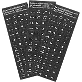 LEEQ 3 Pieces Spanish Keyboard Stickers Universal Replacement Keyboard Stickers Cover Background with White Letters for Deskt
