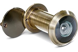 Stoppwerk Wizjer do drzwi 14 mm - otwór szpiegowski w stylu antycznym/mosiężnym - wizjer do drzwi 35-55 mm - wizjer szerokokątny 200° z osłoną