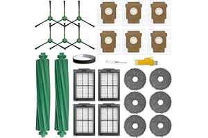 aotengou Recambios para el robot aspirador iRobot Roomba Plus 505 Combo y 405 Combo 25 paquetes 2 cepillos principales, 4 filtros, 6 cepillos laterales, 6 paños, 6 bolsas, 1 tira protectora