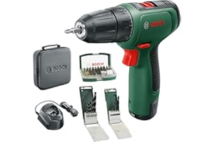 Bosch Home and Garden Taladro y Atornillador a Batería EasyDrill 1200, Batería de 2.0 Ah, Sistema de 12 V, Juego de Brocas y 