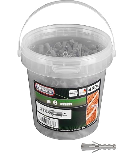 Metafranc Universeel assortiment 180-delig - 5/6 / 8 mm pluggen - Made in Germany - voor bevestigingen in massieve en holle bouwmaterialen/multifunctionele pluggen/spreidpluggen/drievleugels