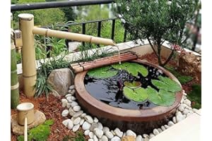 REHOOF Fontaine en Bambou Exterieur Jeu D’Eau, Zen Jardin Fontaine d'eau Bambou Eau, Paysage d'eau Décoration De Jardin Japonais, 70cm Bols en Pierre Non Inclus