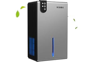 Kiumo Luftentfeuchter, (30m²) 2.5L für RV,Schlafzimmer Badezimmer und Andere Kleine Räume mit Utomatischer Abschaltfunktion, Zwei Betriebsmodi und 7 Farben LED-Licht（grau）
