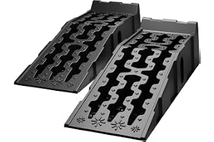 Wiltec 2x bilramp med 5 t lastkapacitet per par 90,5 x 30 x 21,5 cm robusta ramper i PP, lyftramp för underhåll i garage och