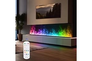 ‎MEXHOM Mexhom Wasserdampf-Kamin, Fernbedienung, automatische/manuelle Wasserzugabe, mehrere Farben elektrischer Kamin, 80cm Keine Heizung