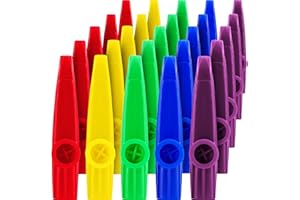 BLULU Kunststoff Kazoos Musikinstrumente mit Kazoo Flöten Membranen für Geschenk, Preis und Party Gefälligkeiten, 5 Farben(25 Stücke)