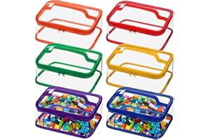 TAIZER Pack of 6 Toy Storage Bag,Aufbewahrungstaschen,Transparente Spielzeugtasche,Wasserdichte PVC-Aufbewahrungstasche Kann Spielzeugbausteine enthalten, alles Mögliche aufnehmen（mehrfarbig）