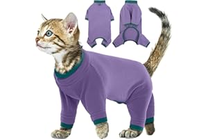 PUMYPOREITY Tutina per gatto, post intervento chirurgico, copertura completa viola, S