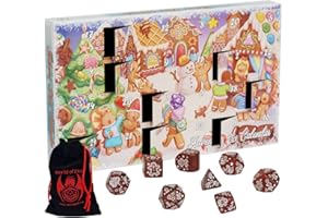 ‎WORLD OF DICE World of Dice Q-Workshop Würfel Adventskalender 2024 inkl Würfelbeutel, 23 DND-Würfel, 1 Legendäre Münze, für alle Fans von Dungeons and Dragons, DND, D&D, DSA, usw.
