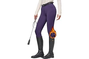 WILLIT Pantalon d'équitation pour femme - Pantalon d'équitation d'hiver doublé en polaire - Legging d'équitation en silicone - Pantalon thermique avec poches et passants de ceinture