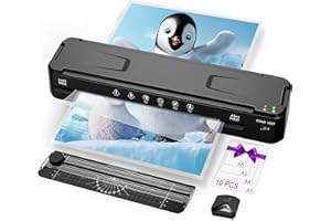 MAXDONE Plastificatrice A3, Plastificatrice, Laminatrice a Caldo e a Freddo Con Laminazione, tagliacarta e arrotondatrice di angoli per formati A3, A4, A5, A6, A7 Riscaldamento Veloce & Senza Bolla