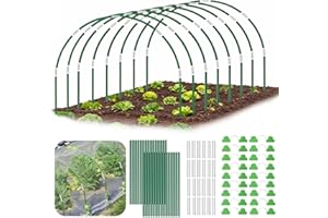 Kuvarix 30 Stück Gewächshausreifen Fiberglas mit 18 Clips, Folientunnel Bögen für Hochbeet & Pflanzentunnel, Frei Biegbarer Rostfreier Stützrahmen für Pflanzenabdeckung, Frühbeet & DIY Gewächshaus