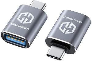 GRAUGEAR Adapter USB-C na USB-A, 2sztuki, USB 3.2 Gen2, 10Gbps USB Typ-C, Dwustronny, Wysokiej Jakości Aluminium
