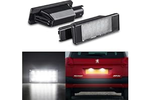 OZ-LAMPE LED Number Plate Light for Peugeot 207 207 CC 208 308 2 2008, Canbus Design, Error Free, Led License Plate Light,Cool White 2835 SMD LED license plate bulbs, 2PCS