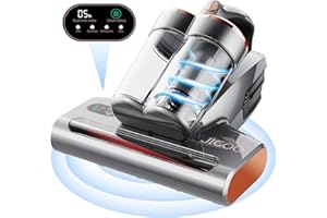 ‎JIGOO JIGOO S300 Pro Milbensauger mit Staubmilben-Sensor und Intelligente LED-Anzeige, 500W Milbenstaubsauger mit UV-Licht, Für Allergiker, entfernt 99,9% der Allergene, für Matratzen, Betten, Sofas