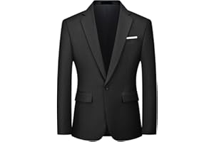 Autsel Mens Blazer Smart Casual Slim Fit One Button Formal Business Suit Jacket Wedding Tuxedo Jackets