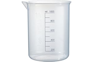 Vitlab Polypropylen Griffinbecher, Hohe Form, Graduiert, Transparent, 1000mL Kapazität, Höhe 147mm