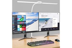 KableRika Lampe de Bureau LED Puissante à Double Tête Avec Pince - 4 Températures de Couleur et Luminosité Réglables - Commande Tactile, Protection des Yeux