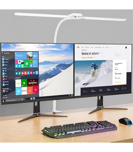 Marbosa Lampada da scrivania a LED per ufficio e casa, lampada da scrivania con morsetto, luce da tavolo ultra luminosa con oscuramento automatico, oscuramento continuo e tempera, luce da scrivania