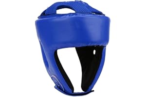 EVTSCAN Copricapo da Boxe Casco da Boxe Cuoio Regolabile Protezione per la Testa Sanda Kickboxing Training Defense MMA Headgear Defense