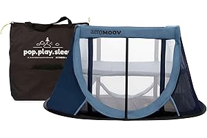 Aeromoov ASATC11060BW - Cuna de Viaje para bebé plegable e instantánea con colchón configurable a dos alturas y bolsa de transporte (color Azul ballena))