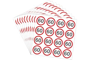 ‎DAZZJOY 60 Geburtstag Sticker,160 Stk Verkehrsschild 60 Geburtstag Deko Aufkleber,Deko 60 Geburtstag Mann Frau, Geburtstagssticker 60 Geburtstagsdeko, 60. Geburtstag Aufkleber für 60er Jubiläum Party Geschenk