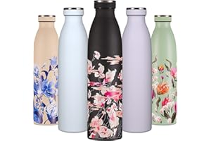 B2DO Borraccia Termica 750ml Ciliegia nera | Bottiglia d'Acqua Acciaio Inox Thermos | Bottiglia per Acqua Isolamento Sottovuoto | Doppia parete isolato Termica Bottiglia riutilizzabile senza BPA