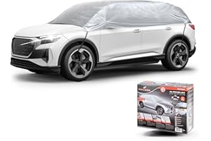 ‎WALSER WALSER Autoabdeckung All Weather Light Halbgarage Größe XL silber, wasserdichte Halbgarage, Staubdicht mit UV Schutz, verstärkte Gurtbefestigung