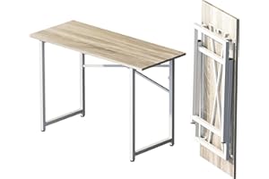 Lutown-Teen Scrivania Pieghevole 120 cm, Tavolo Da Campeggio Per Computer Da Gioco e Scrittura, Scrivania Da Ufficio Senza Necessità Di Montaggio, Beige