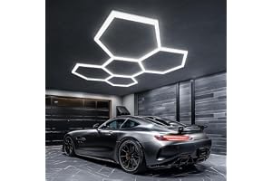 Lphianx Set med 25 hexagonala LED-lampor för garage, 200 W, 30 000 lumen, 6 500 K, för garage, källare, lager
