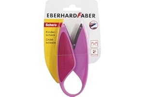 Eberhard Faber 579928 - Tijeras infantiles para zurdos y diestros, ideales para cortar y hacer manualidades con niños pequeños, color rosa