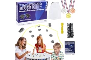 YAOYIN Jeu D'éChecs MagnéTique, Jeu D'échecs Magnétique avec Corde de Jeu Médailles, Jouet Éducatif pour Enfants, Magnetic Chess Game, Échiquier Portable pour Les Réunions De Famille Et Les Voyages