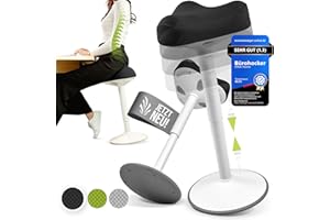 Vina Home® SH-01S Office Stool [Test Winner] Ergonomic Height Adjustable [47-65 cm] Ergonomic Stool for Work and Leisure Swing Effect [Non-Slip] (Black, 65 cm)