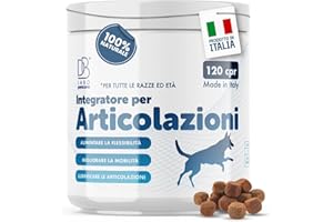 DBLabo Integratore Articolazioni Cane di Tutte Le età e Razze - 120 CPR di Joint Care Vegane con Glucosamina, Condroitina e Artiglio del Diavolo per la Flessibilità e Mobilità Articolare - Made IT
