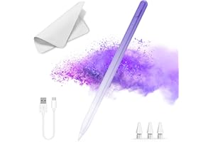 MILIKILO Lápiz para iPad 2018-2025,Carga Rápida 14 Minutos para Lápiz Pencil,Rechazo de Palma,Sensibilidad Inclinación,Bolígrafo para iPad 11/10/9/8/7/6th Gen,Lápiz iPad Pro de 12.9"/11"/13 Pulgadas (Púrpura)