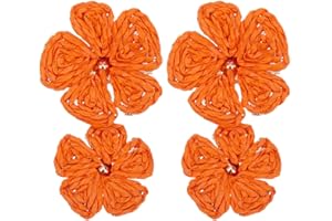 SOFPLATE Hängeohrringe Mit Raffia Blumen farbene Ohrstecker Mit Blumen Gänseblümchen Doppelte Blumen Bohemian Stil Mit Stroh Umwickelte Raffia Ohrringe Für Frauen Sommer Tropischer Strand Boho S