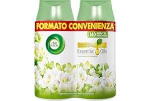 AIRWICK Air Wick Freshmatic Ricarica Spray Automatico, 2 Ricariche di Profumatore per Ambienti alla Fragranza di Fresia e Gelsomino, 2x250 ml di Deodorante Ambiente Aerosol