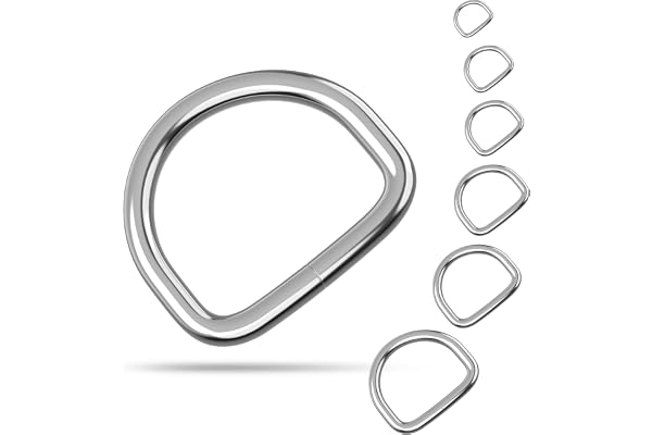 Räv D-ringar stål | 25 mm 10 stycken | valbar storlek | robust och hållbar – silverfärgade halvrunda ringar – stålringarna är nickelpläterade – metallringar (innerdiameter: 25 mm – 10 stycken)