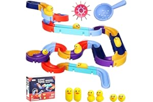 JOITALE 48 Stück Badespielzeug, Kinder Kugelbahn Badewannenspielzeug ab 3 4 5 6 Jahre, DIY Wasserspielzeug Murmelbahn Badewannen Spielzeug mit Saugnäpfe, Badespaß Geschenk 3-6 Jahre Mädchen Junge