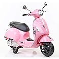 SCRISHOT Vespa 12v Battery Operated Rechargeable Ride On Scooter for Girls || 1 to 6 Years Kids Scooty (Pink)