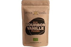 ‎INTERVANILLA InterVanilla BIO Bourbon Vanillepulver, 25g Bourbon Vanille Pulver gemahlen. Vanilla Powder aus Madagaskar. Gemahlene Vanille ohne Zusätze